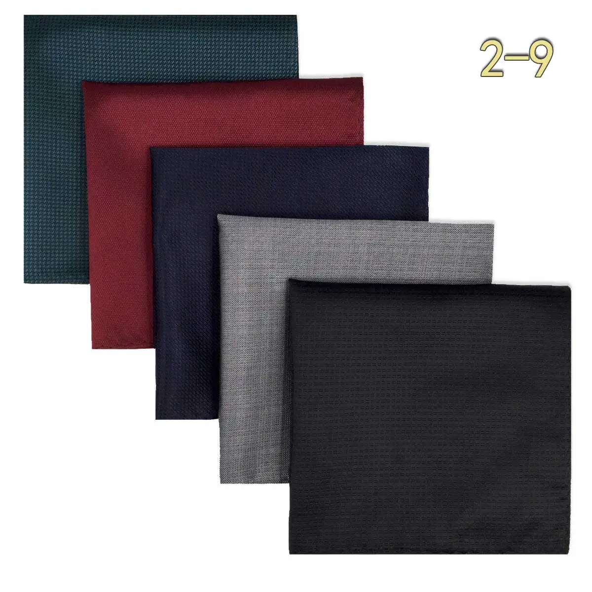 5 PCS Men's Pocket Square Set, Assorted Handkerchief Styles