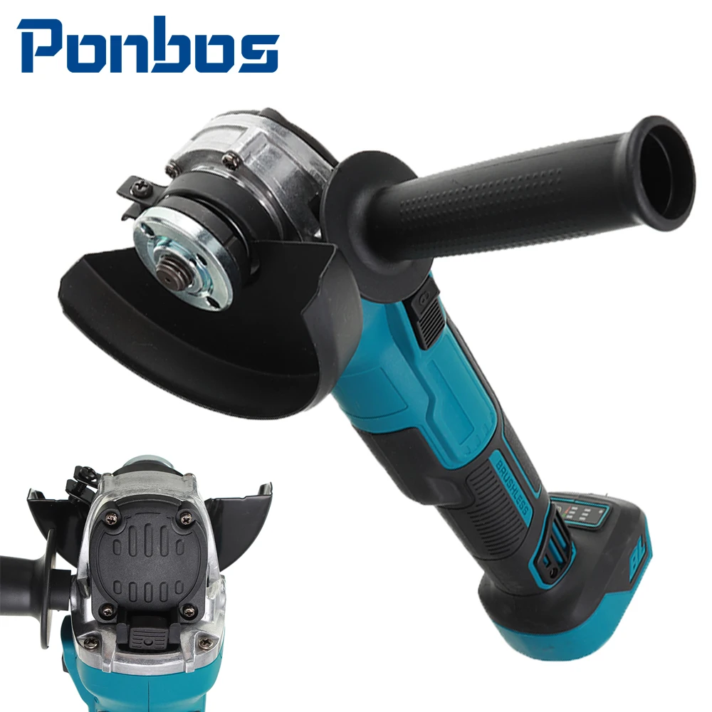 

Ponbos 125mm Variable Speed Sanding Tool Brushless Polisher Wood Stone Polishing Tile Cutter Fits Makita 18V Battery