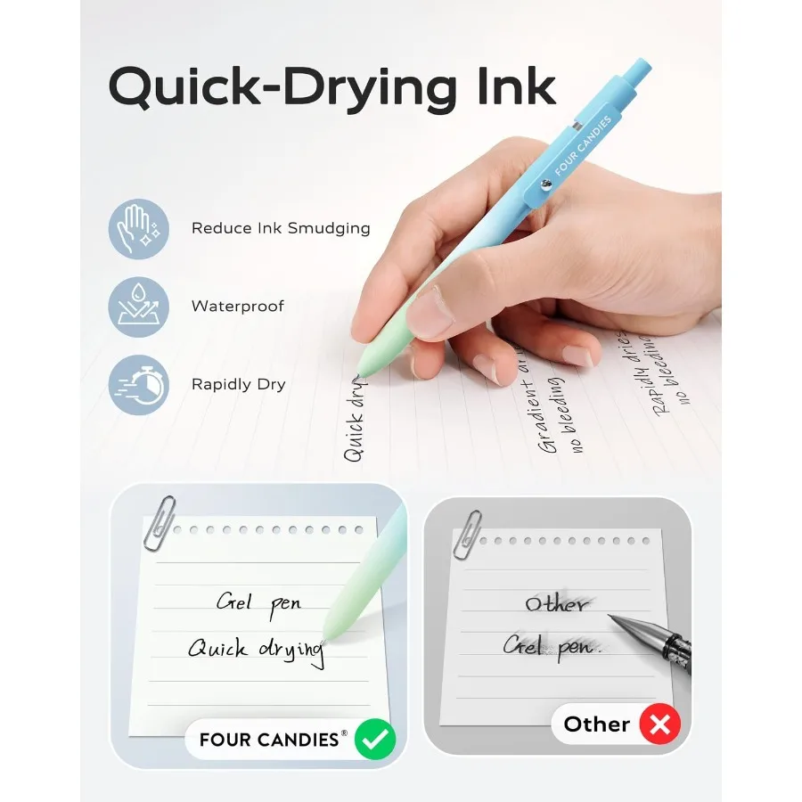 أقلام هلام 5 قطعة 0.7 مللي متر سريعة الجافة قلم حبر أسود نقطة دقيقة الكتابة السلسة قلم فريد مكتب المنزل اللوازم المدرسية أساسيات متعة Pr