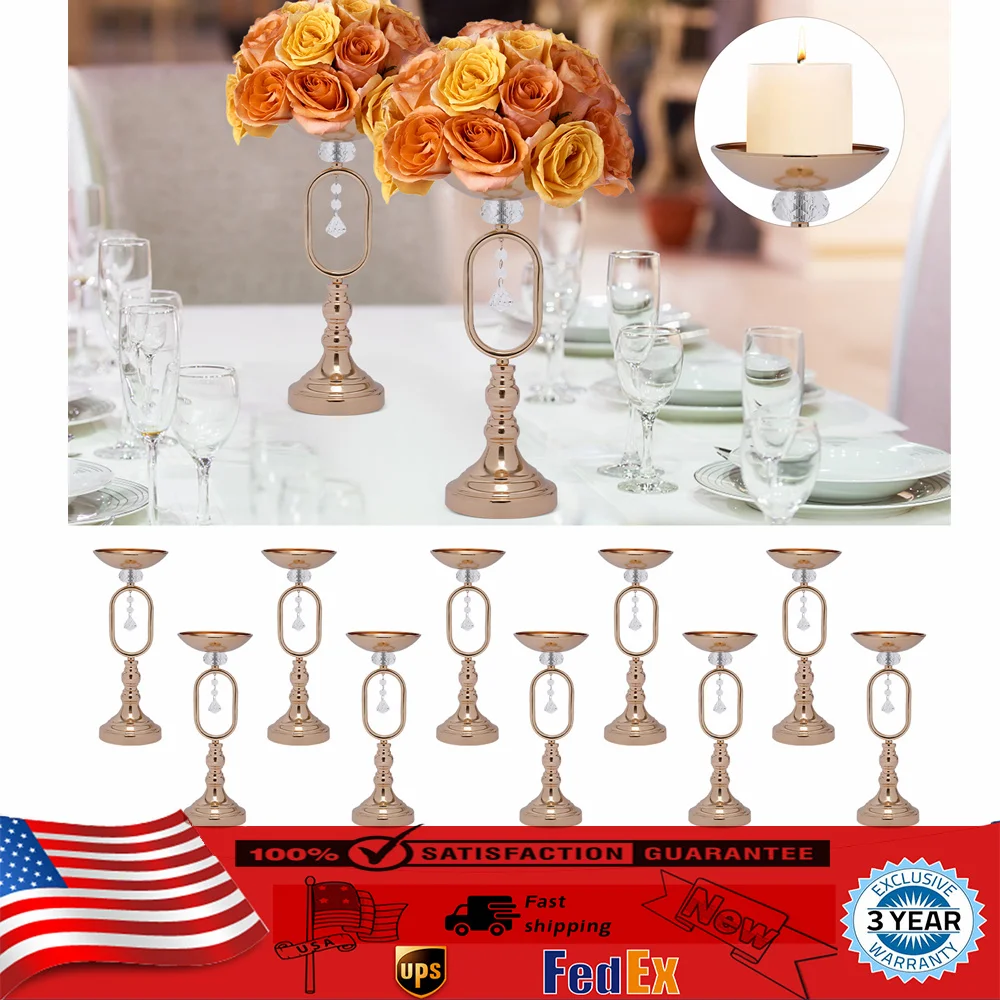 

10 Gorgeous Candle Holder Wedding Centerpieces Retro Gold Flower Vase Home Decor for Anniversary Party