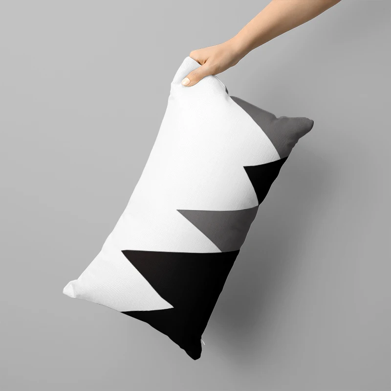 Black Striped Long Pillowcase Sofa Bedroom Bedside Pillowcase Removable and Washable Multi-size 30x50, 40x60, 50x70 Pillowcase