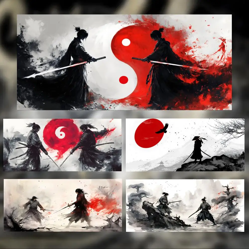 Brave Cool Game S-Samurai Warrior Mouse Pad Large Thick Desk Pad Stitched Edges Gaming Mouse Mat for PC