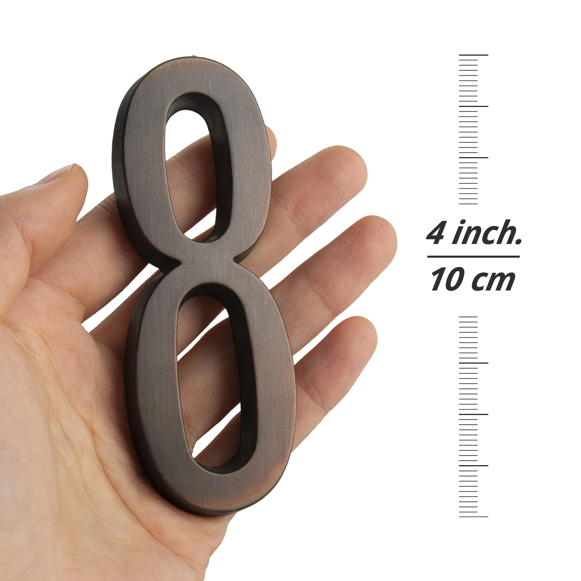 1 st 101mm Metalen Huisnummer Outdoor 4 inch Zelfklevende Nummers Zinklegering Appartement Deur Nummers Mailbox Stickers # 0-9