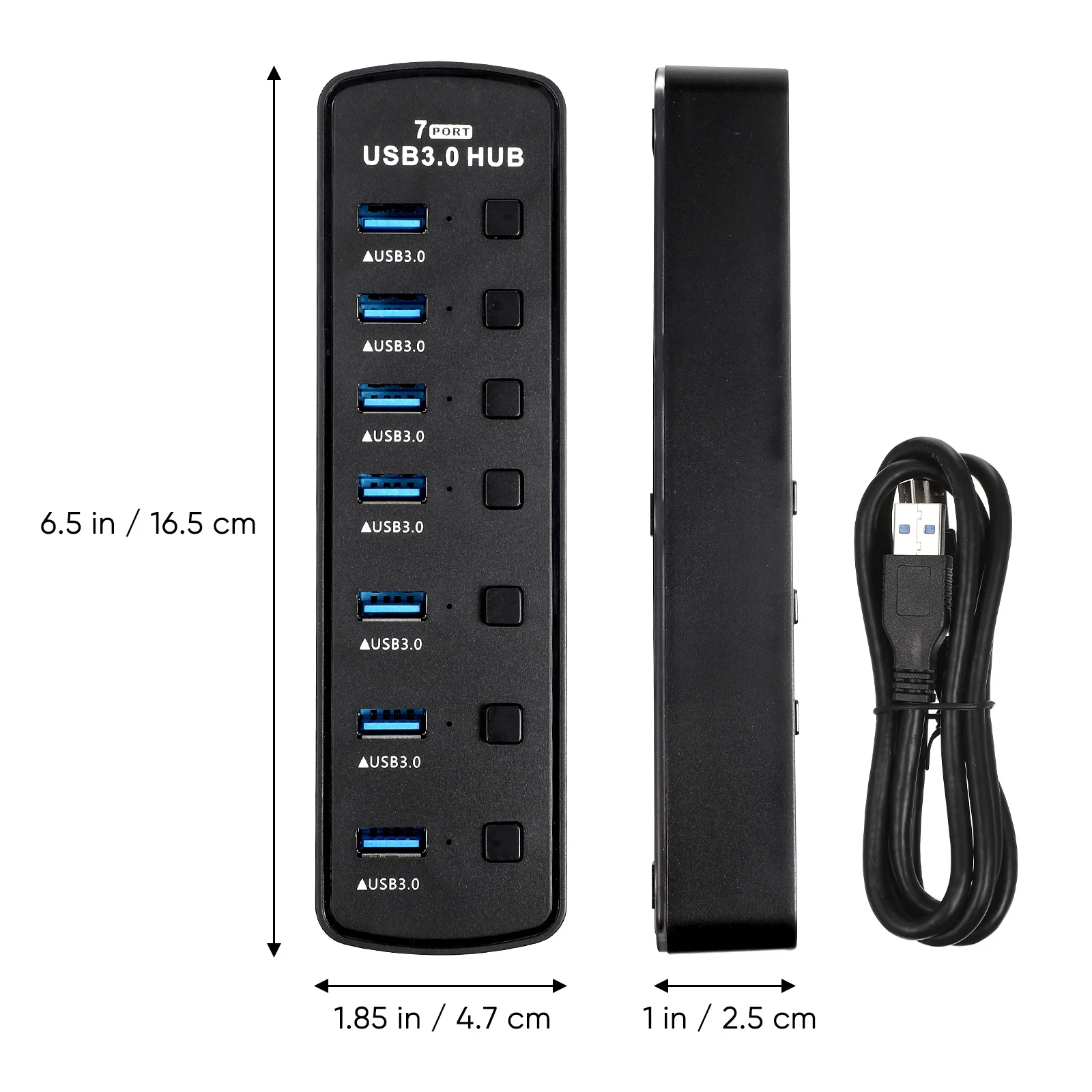 7-Port-USB-Hub-Adapter 3.0, Hochgeschwindigkeits-Datenübertragung, Überlastschutz, LED-Anzeigen, Plug-Play, mehrere USB-Anschlüsse, Laptop