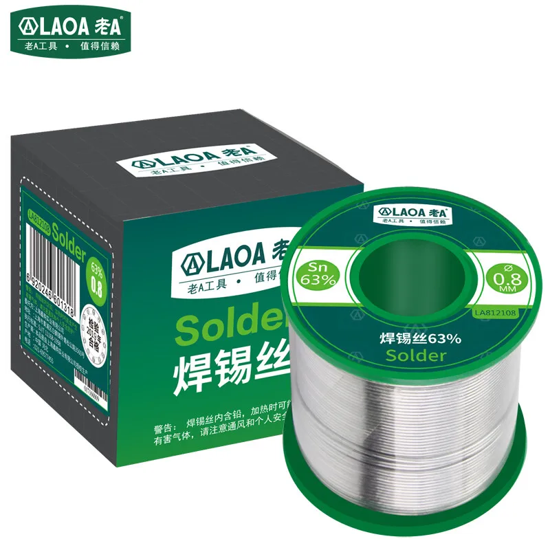 LAOA 400G saldatura filo di stagno saldare stoppino 63% contenuto 0.8-2.3mm No-clean strumenti di riparazione di saldatura di flusso stagno di colofonia