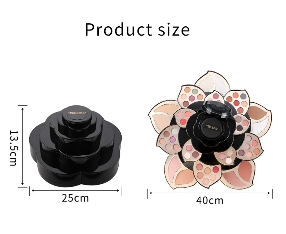 MISS ROSE All in One แต่งหน้าชุดผู้หญิงชุด Make Up ชุด Eyebrow Eyeliner อายแชโดว์แปรง Multi-Purposes ชุดกล่อง