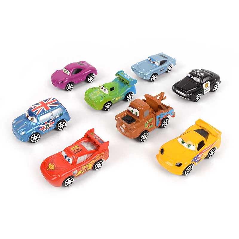 1PCS/6PCS/8PCS Anime Figure Kawaii Car Model Action Figure Kawaii Cake Decor 1:55 Diecast Metal Alloy Model Car Kid Gift