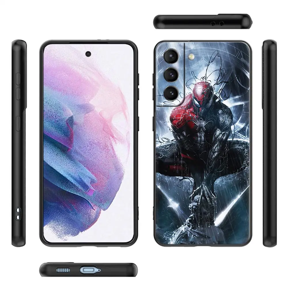 Marvel Venom S24Ultra Case For Samsung Galaxy S23 S21 S20 FE S22 Ultra S10 S24 Plus 5G Soft Phone Cover Spiderman Marvel Fundas