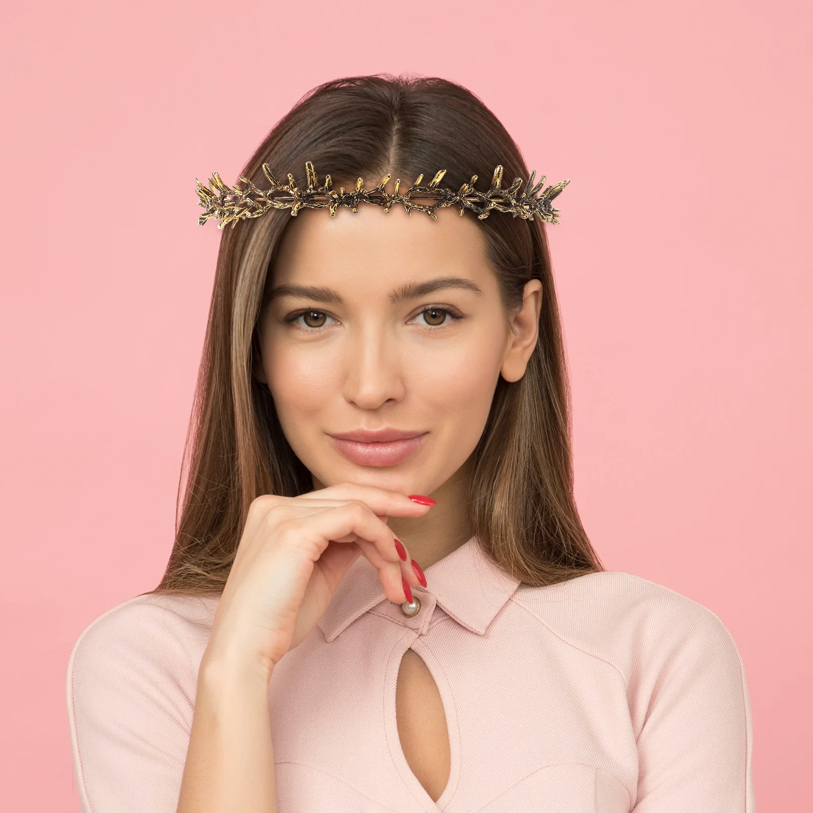 

Thorn Crown Party Headpiece Metal Durable Elven Crown for Women Men Prom King Birthday Ceremony Renaissance Fair Accessory