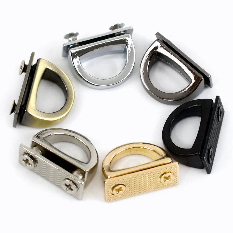 

5-20Pcs 14mm Metal Buckles for Bag Strap D Ring Side Clip Clasp Screws Handbag Connector Hanger Hooks DIY Hardware Accessories