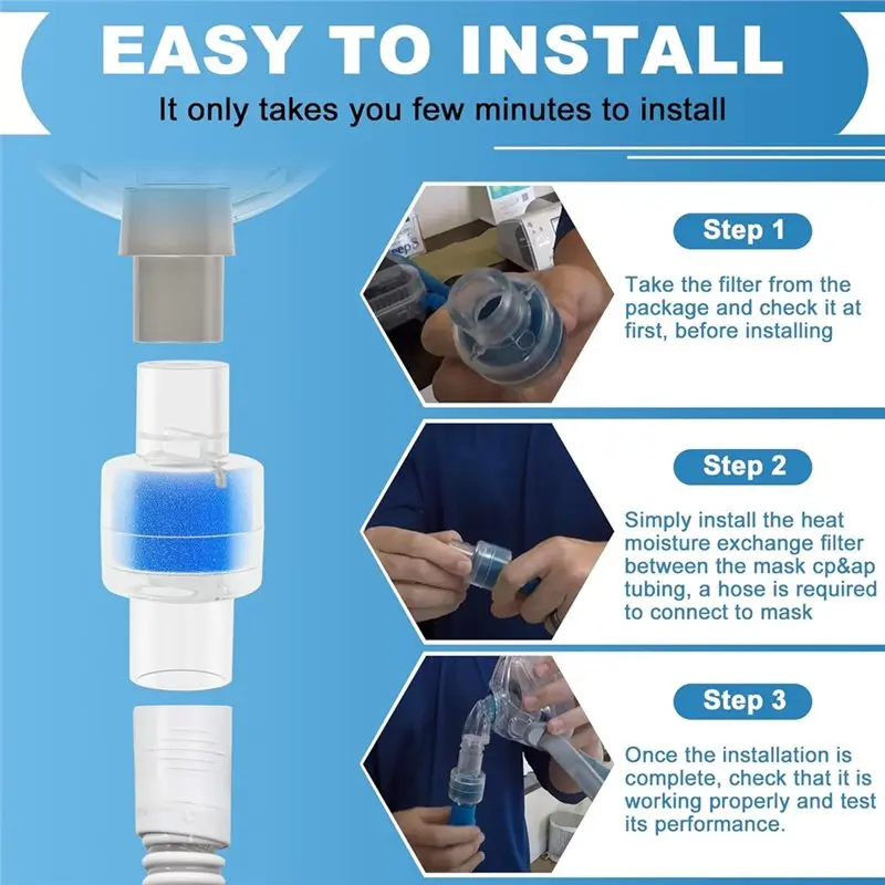 【24H SALE】For HME Z1, Z2 Heat Moisture Exchange Filter Replacement 6-Pack 22Mm Tubing Humidification Solution Fit