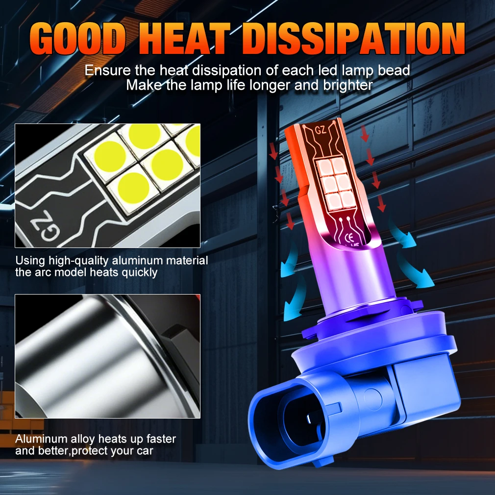 XSTORM 1/2 Stück H11 LED-Nebelscheinwerfer Glühbirnen Canbus Fehlerfrei 9005 HB3 9006 HB4 H7 H4 LED-Leuchten für Auto 30000LM 80W 12V – Detail 4