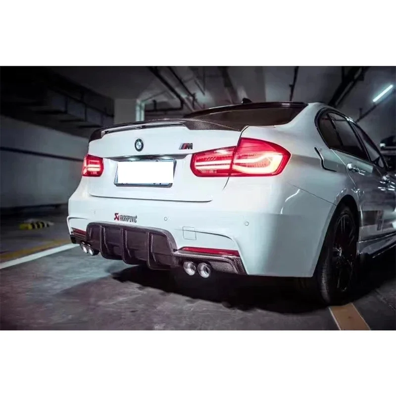 لسيارات BMW 3 series F30 F35 320 330i ألياف الكربون مانع صدمات خلفي للسيارة الناشر الخلفي الخائن سبويلر الظهر الشفاه GEEX ترقية طقم الجسم #4