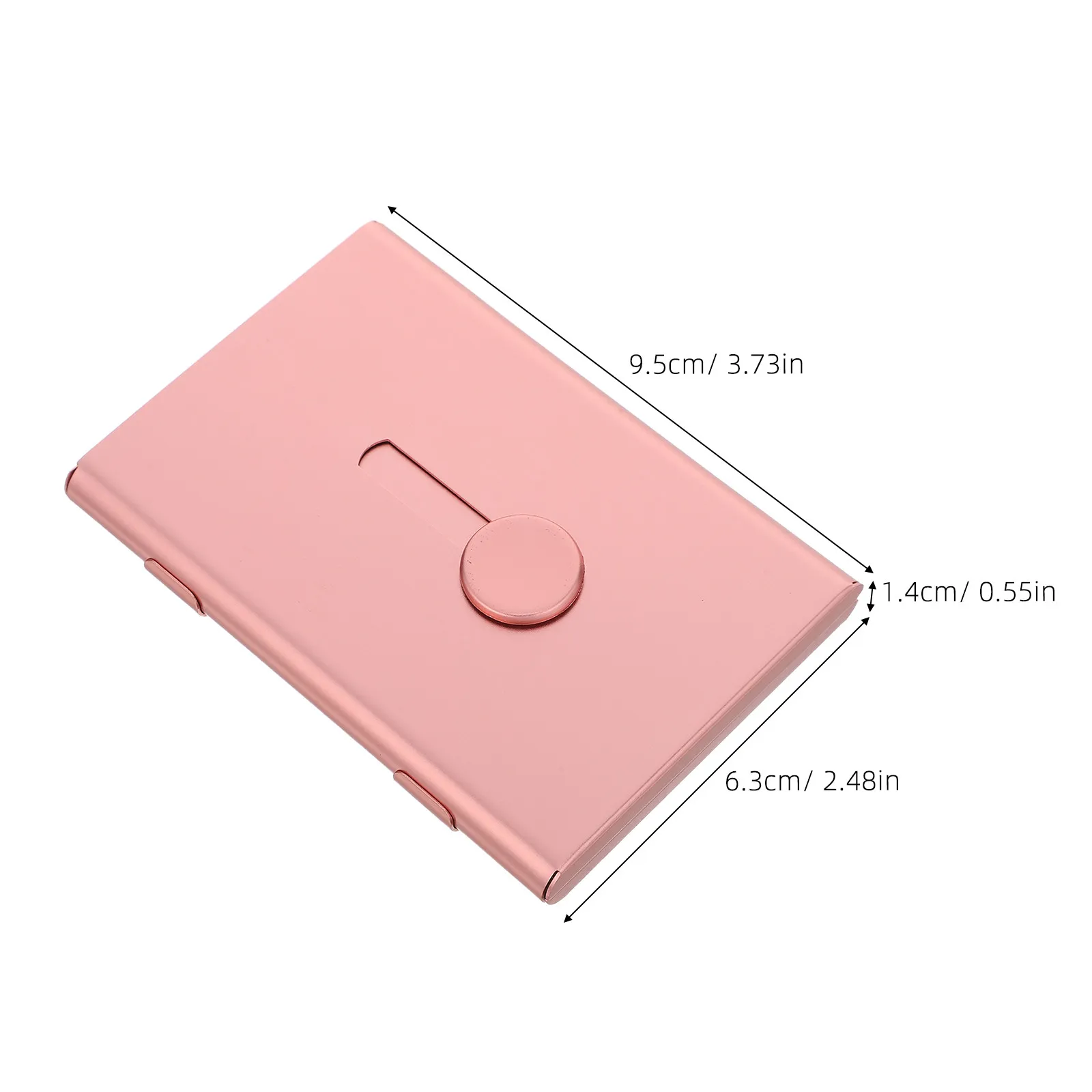 Stainless Steel Business Card Holder Brushed Slim Slide Eject Card Case Desktop Office Organizer Scratch Resistant Metal Stand