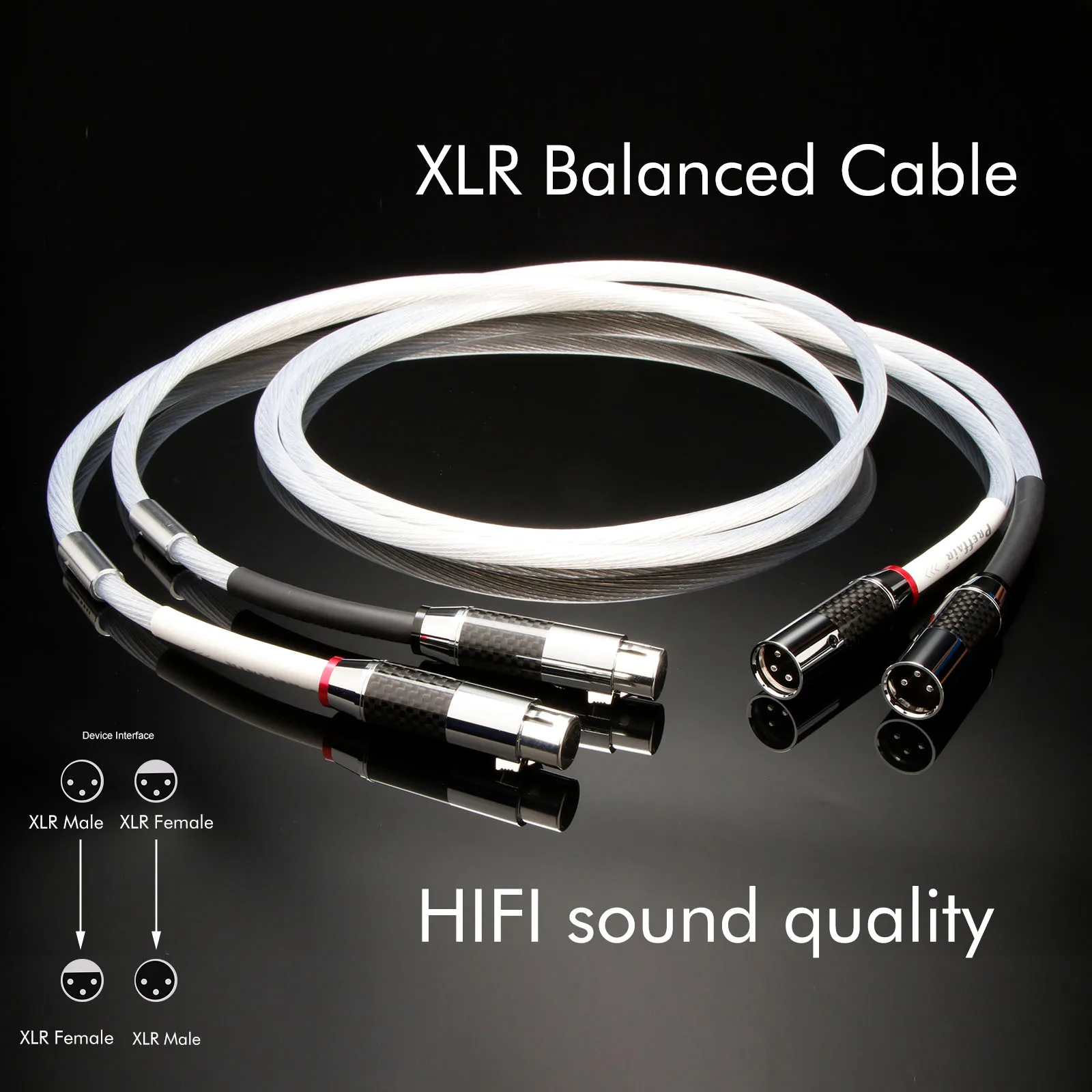 

Pair Balanced XLR Cable for Audiophile, Professional XLR Mic Stereo Audio Cable with O-C-C Core, Dual Shielded for Live Sound