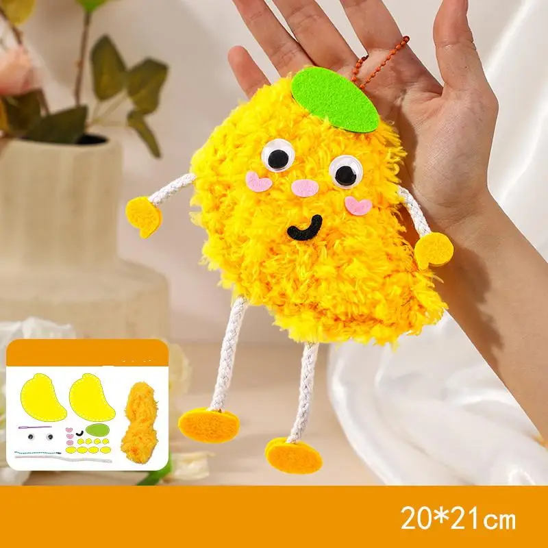 1 Zestaw DIY Kreskówkowe Owoce Haft Lalka Zawieszka Zabawne Włókniny Nici Szycie Deski Dzieci Rękodzieło Zabawki Prezenty