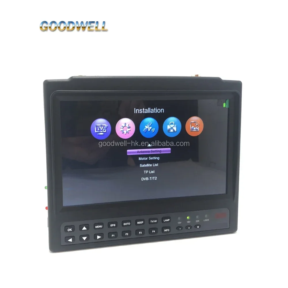 

716ST+ 7" Digital Satellite Finder Meter Support AVS/AVS+ HEVC(H2.65/4K) Satellite TV TP Signal , T2+S2 Combo Receiver