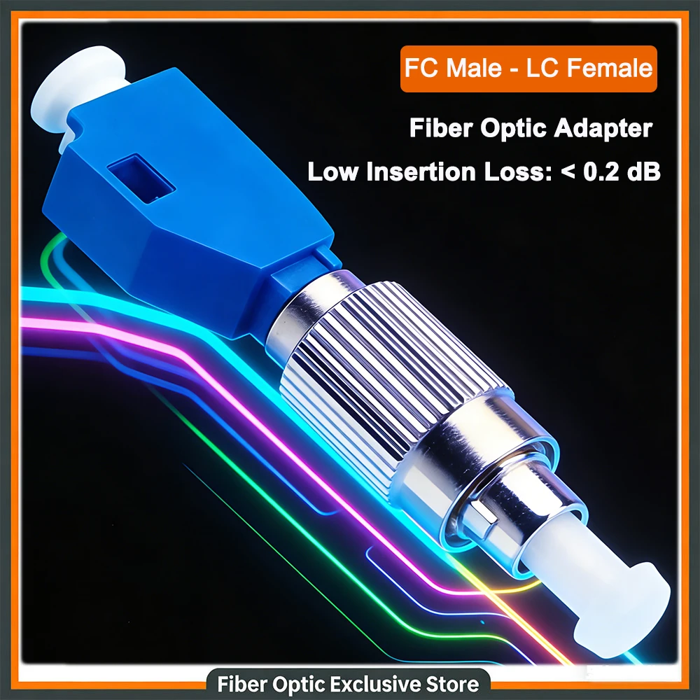 

5PCS FC to LC Female Fiber Optic Adapter Optical Cable Connector Loss Than 0.2 dB Fiber Optic Patch Cable Pigtail LC Adapter Kit