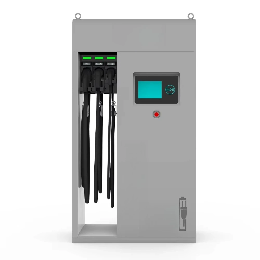 CE Certified EV Fast Charging Station 60-180kW with Dual Three Charging Connectors CCS2 GB/T CHAdeMO for CPO Public Charging