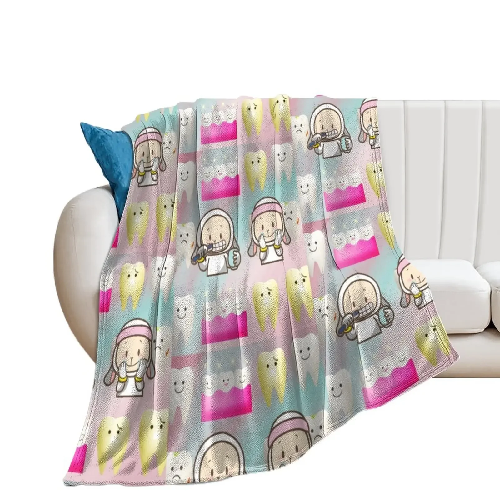 Brush your teeth and visit the dentist! Throw Blanket Sofa Quilt For Baby Blankets