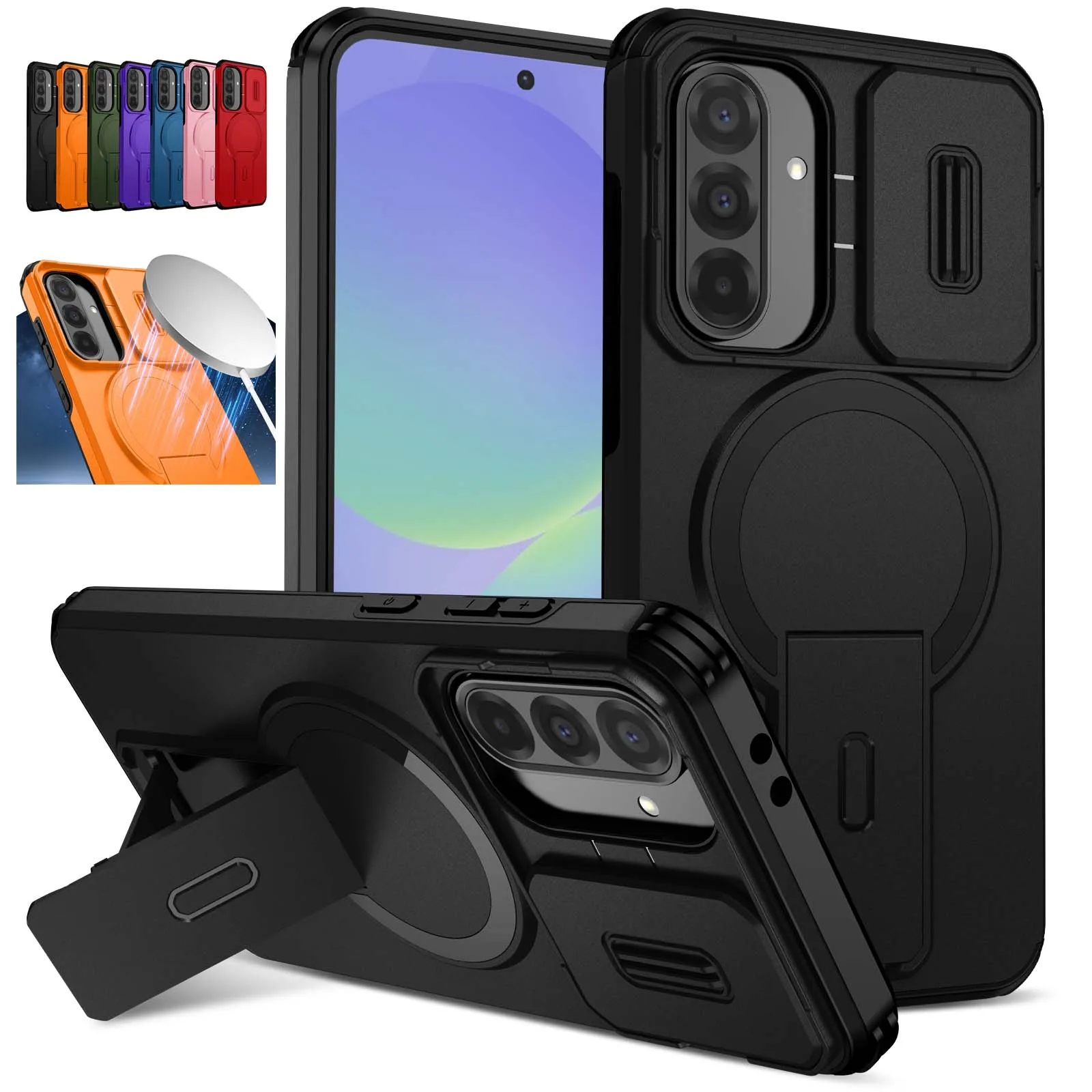 Schiebe-Kameralinsen-Schutz-Cover für Samsung Galaxy A16 A17 A36 A56 A37 A26 A15 A25 A35 A55 A57 mit kabelloser Ladefunktion