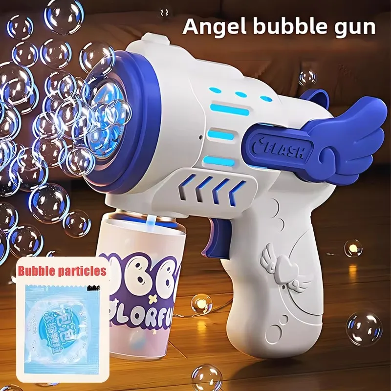 Vollautomatische Seifenblasenpistole, Raketenblasenmaschine, automatisches Gebläse mit Seifenblasenflüssigkeit, Spielzeug für Kinder, Strand, Outdoor, Seifenblasen-Geschenke