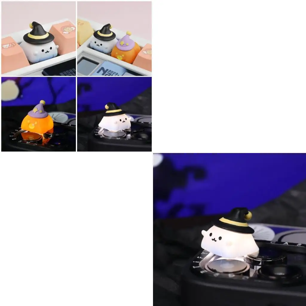  Light Transmitting Keycap for Keyboards Festival Ghosty Pumpkin Decoration