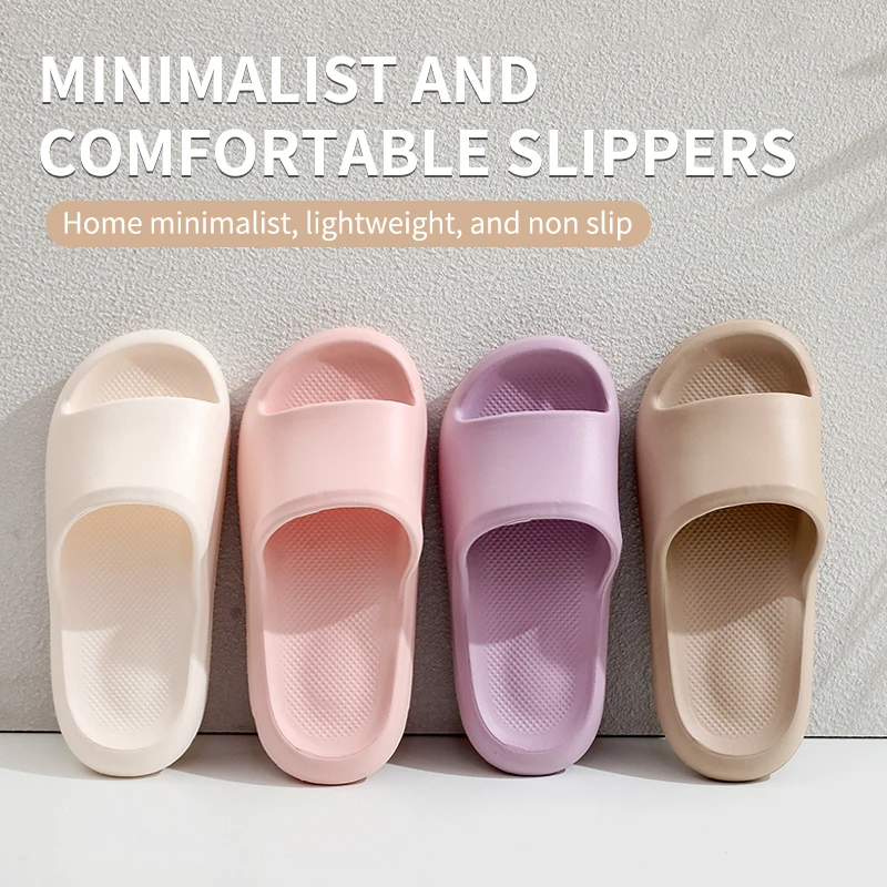 GUOLUOFEI Summer home Woman slippers light EVA Soft comfortable Indoor bathroom Anti-slip Slides Silent casual men's Shoes