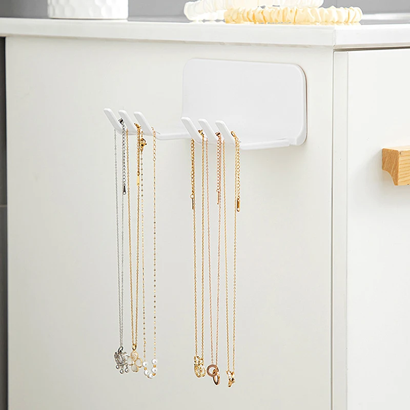 2PC Multifunctional Jewelry Storage Rack Hook Wall Mounted Ring Earring Necklace Women Display Rack Key Chain Watch Storage Rack