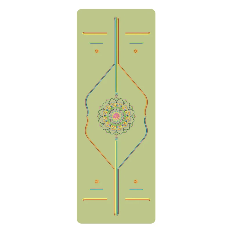 For Spot Rainbow Yoga Mat PU Natural Rubber Non-slip Sports Fitness Mat Body Position Line Thickened Local Tyrant Mat