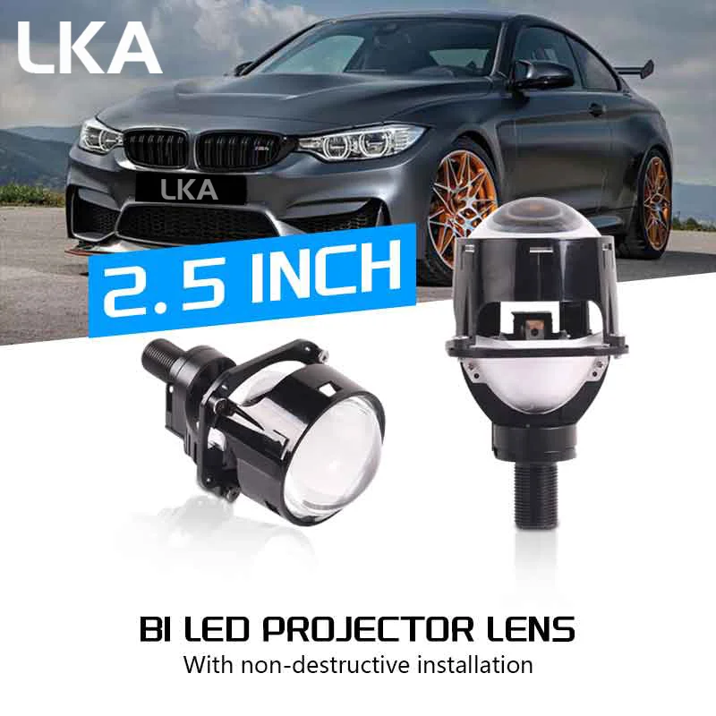 

LKA NEW Dual Chips 2.5 Inch Bi LED Projector Lens with Auto Lamp H1 H4 H7 HB3 HB4 Hella G5 3R Headlight Car Accessory