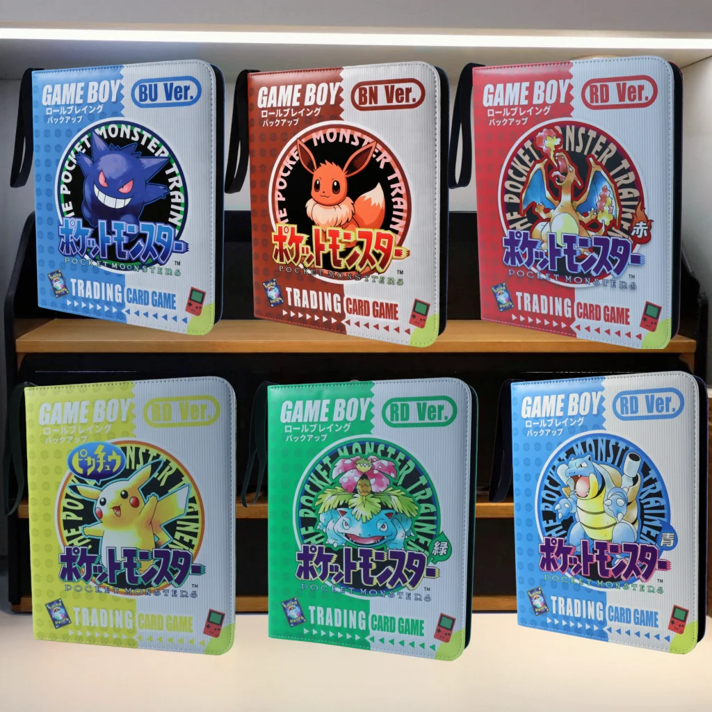 pokemon-card-album-1st-edition-gengar-charizard-eevee-4-9-pocket-400-900-slots-pu-leather-trading-card-holder-storage-game-gift