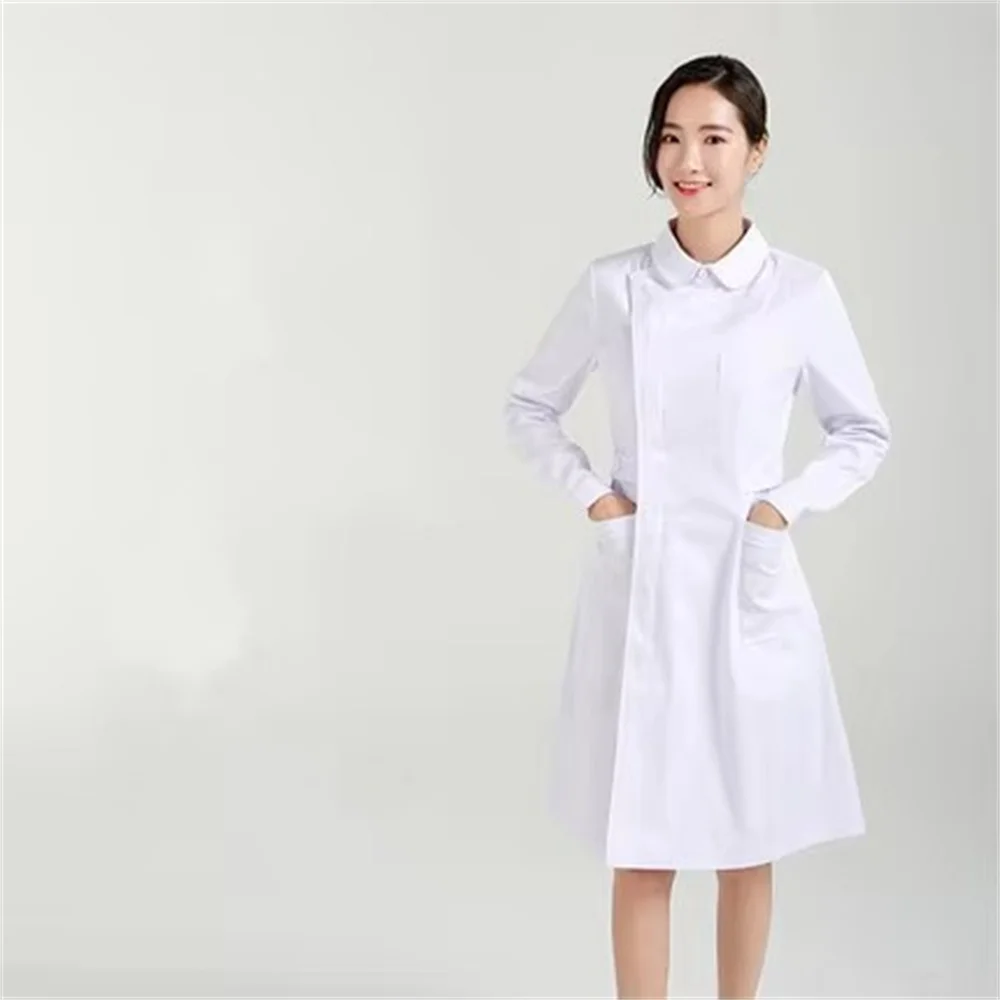 Vêtements d'infirmière à manches longues, vêtements de printemps pour femmes, poitrine partielle, poudre blanc vert, Slim, beauté, pharmacie, vêtements de travail dentaire