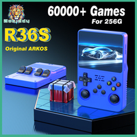 Blue R36S Retro Handheld Video Game Console Linux System 3.5 Inch IPS Screen R35s Pro Portable Pocket Video Player 64G 128G 256G