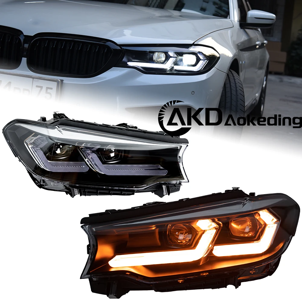 

AKD Car For BMW G30 G38 2018-2023 Headlight DRL Hella 12V H7 LED Bi Xenon Bulbs Fog Light Tools 2 PCS 525i 530i Cars Accessories