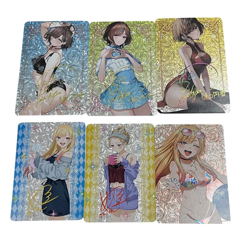 

3Pcs/set Anime Girls Flash Cards Kitagawa Marin Higuchi Madoka Signature Card ACG Gift Toys Anime Collection Cards
