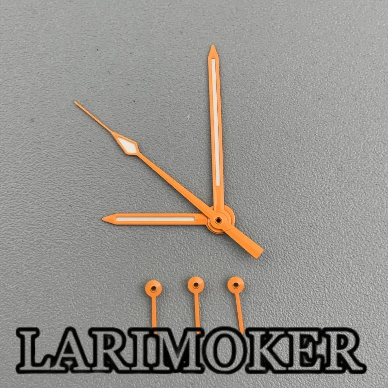 LARIMOKER Watch Hands Red Orange Green Black White Yellow Gold Rose Gold Hands Fits VK63 VK64 Quartz Movement Green Luminous - view 3