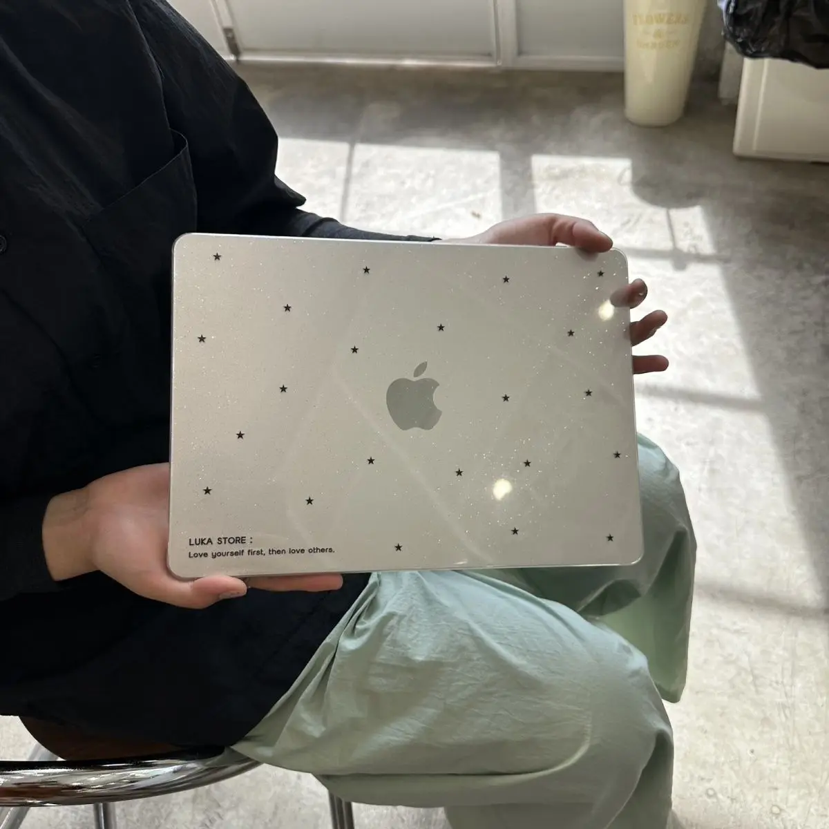 Sparkling Black Star Case for Macbook Air 13 13.6 M4 M1 Pro 14 16 M4 Air 15 13 M3 M2 Cover A1369 A1466 Neo 2026 Anti-Scratc