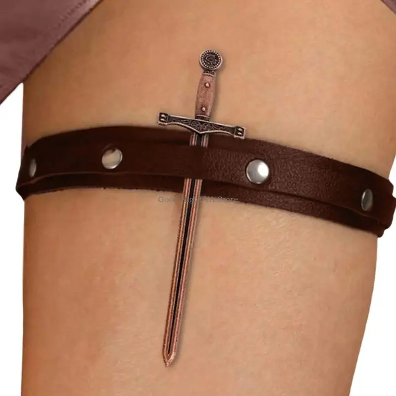 Band Pedang Rantai Paha Punk untuk Wanita Aksesori Kostum Pesta Unik