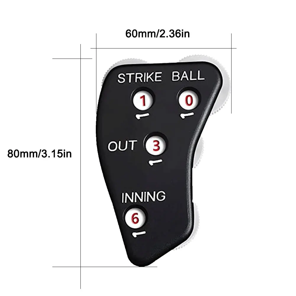 4 Wheel Baseball Umpire Clicker Baseball Scorer Handheld Softball Counter for Scorekeeper Recording Outs & Innings Balls