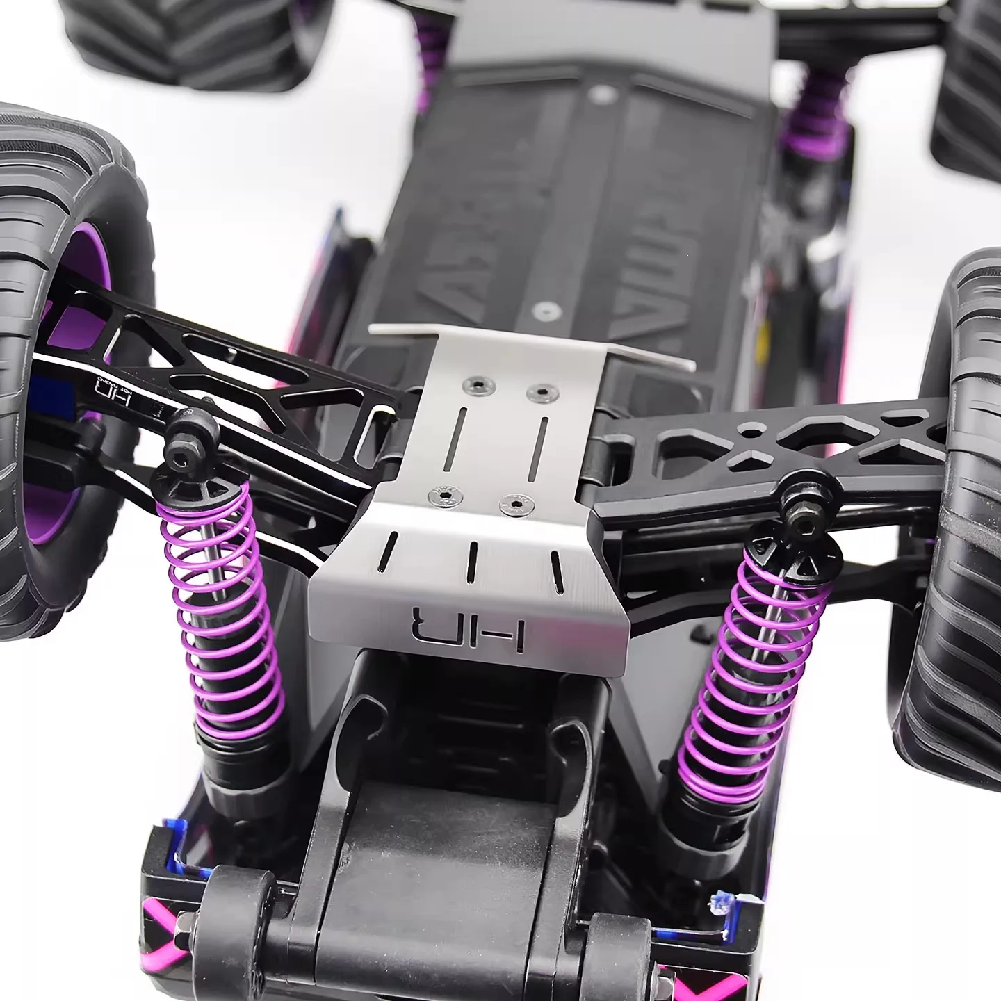 HR ARRMA 1:16 Gorgon Grom Magic Snake/Quake Grom هيكل من الفولاذ المقاوم للصدأ واقي خلفي #3