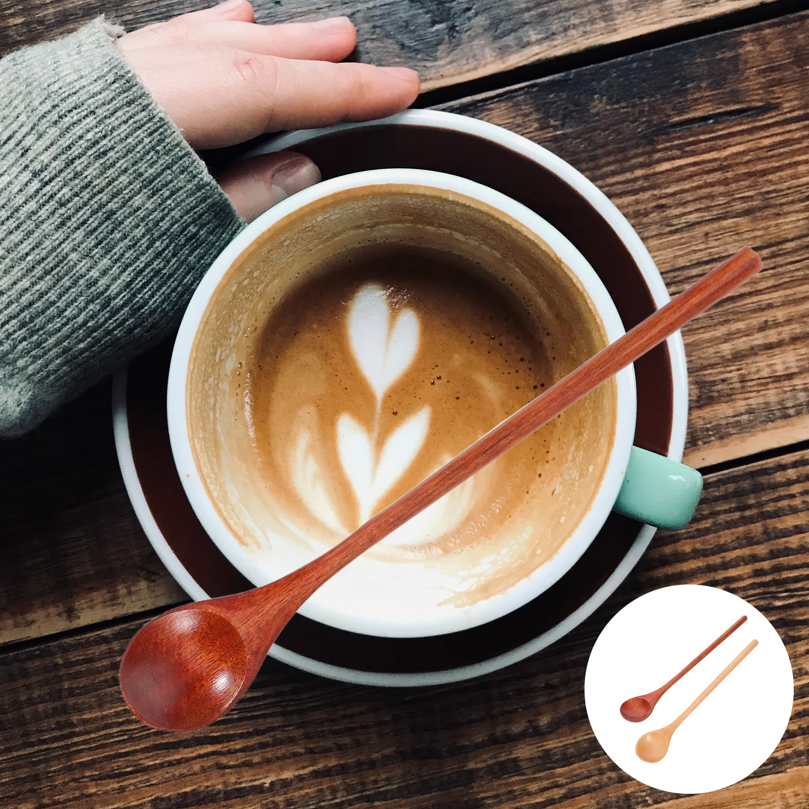 

8Pcs Wooden Cooking Spoons Set Long Handle Kitchen Stirring Serving Mixing Honey Jam Nonstick Safe Wood Utensils