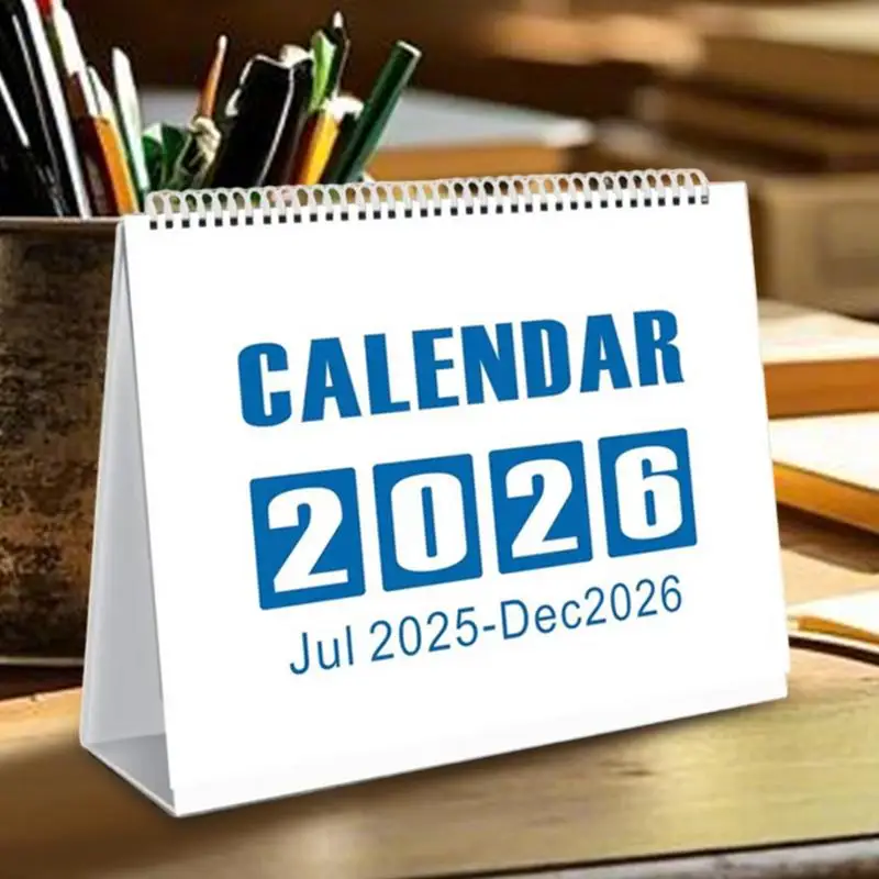 2025 تقويم مكتبي ملون مكتب التقليب التقويم من يوليو 2025 إلى ديسمبر 2026 ورقة مخطط شهري ديكورات المنزل ل