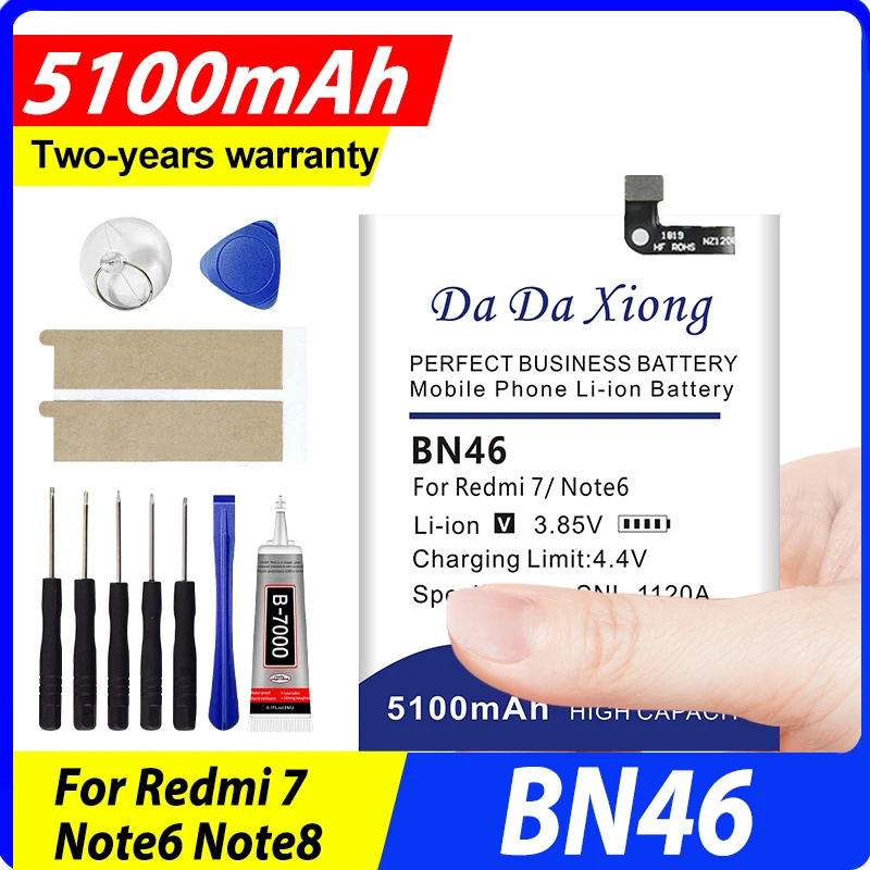 

Replacement 5100mAh BN46 Battery For Xiaomi Redmi 7 Note8 Note 8 8T Phone Battery Bateria Batterie Free Tools