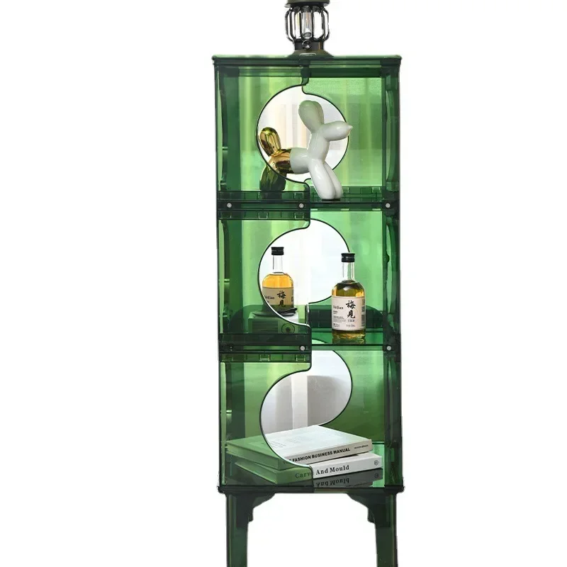 Transparent acrylic side cabinet ins Internet celebrity modern simple PC bedside table Nordic designer living room locker