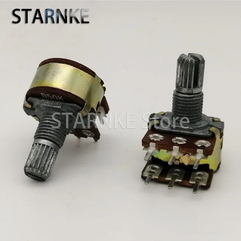 2PCS WTH148 16 유형 B50K * 2 6 핀 듀얼 스피커 앰프 오디오 볼륨 전위차계 꽃 샤프트 길이 15mm