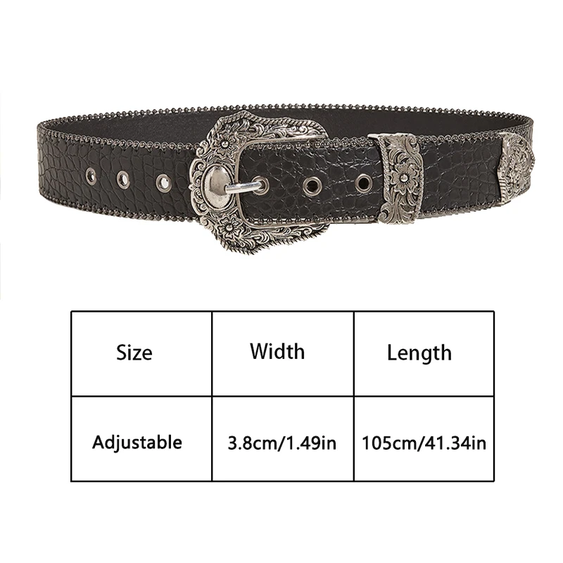 Gotischer Leder Hüftgurt Western Cowboy Mode Gürtel verstellbare Metalls chnalle Bund y2k Frauen Gürtel für Jeans Accessoires