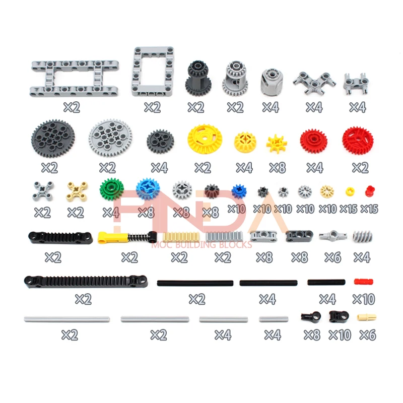 MOC テクニカルビルディングブロックと互換性ありレンガピンリフトアームスタッドレスビームアクスルコネクタパネルギア車マインドストームおもちゃ