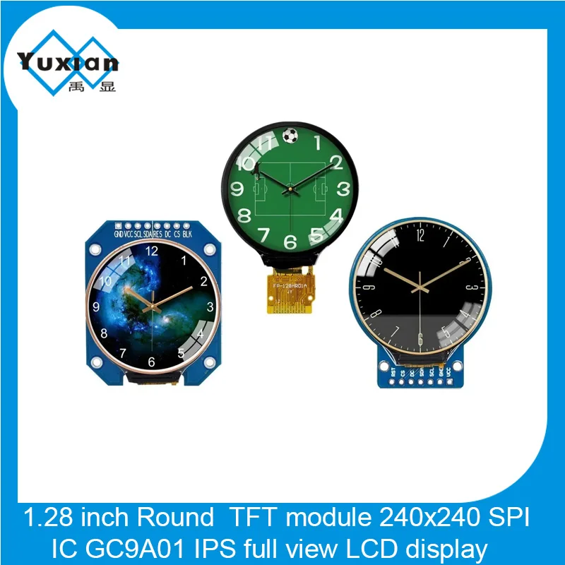 

1,28-дюймовый круглый TFT-модуль 240x240, IPS-модуль высокой четкости, угол SPI, интерфектный ЖК-экран, полноцветный RGB