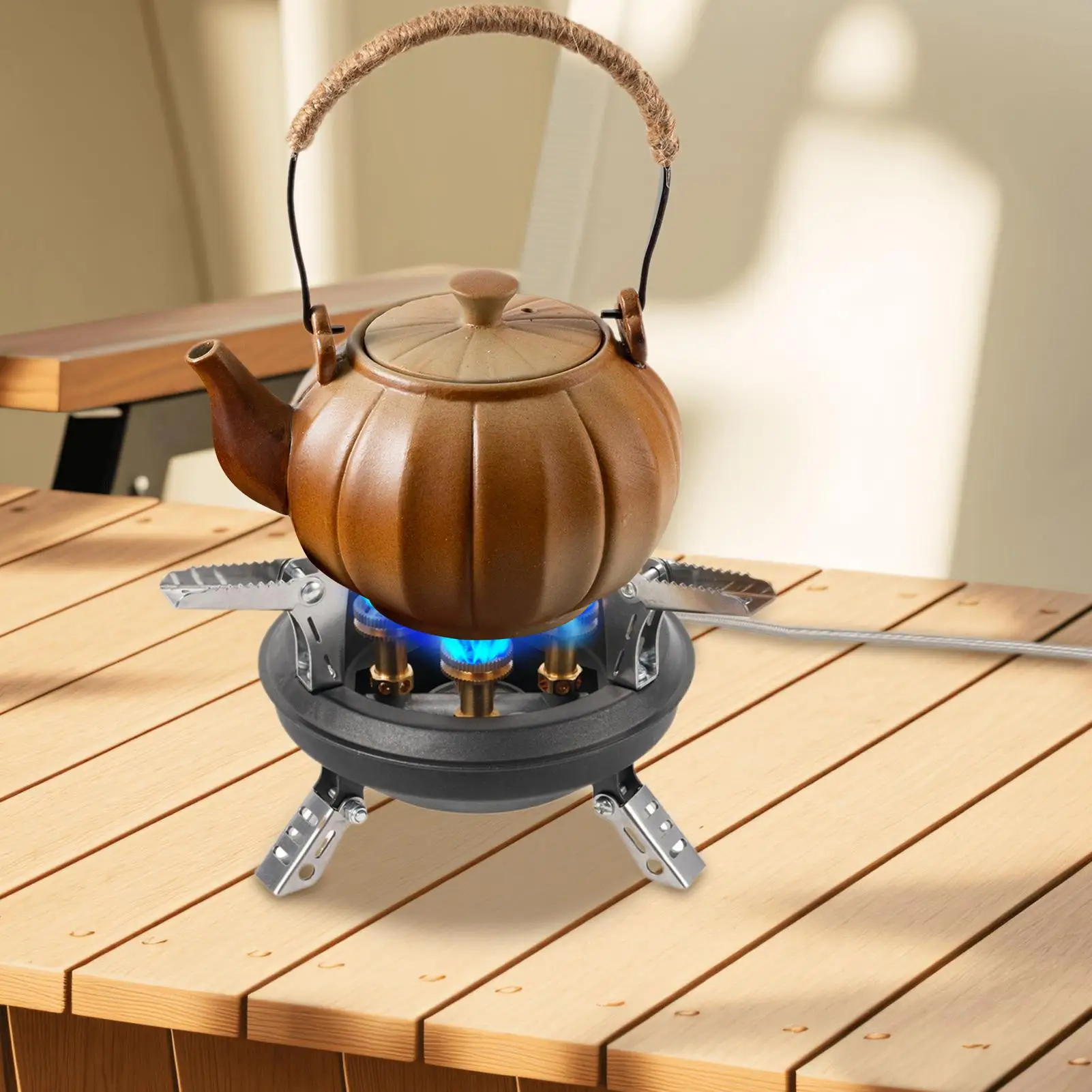 

Portable Stove For Camping 16000W Folding Outdoor Stove Compact Windproof Burner 5 Burners Camp Cooking Gear For Outdoor Picnic